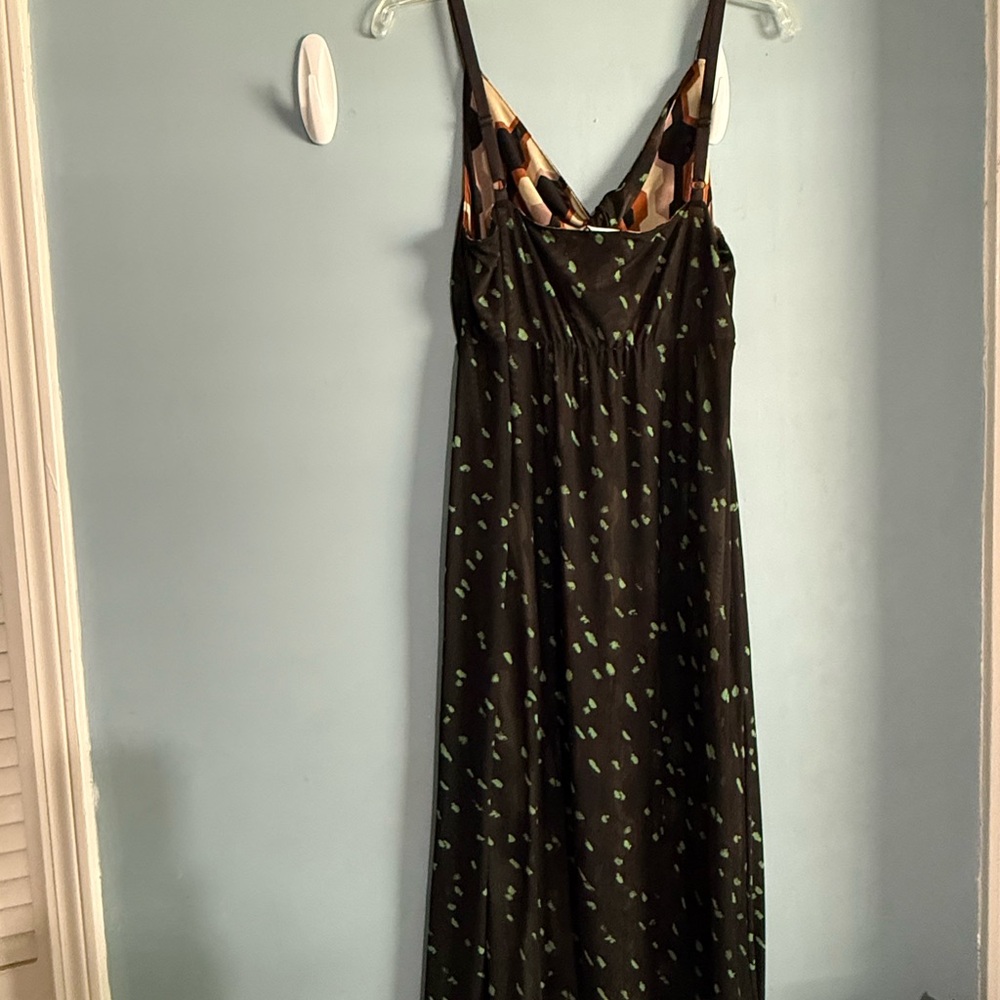 CAbi Brown and Black Geometric Maxi Dress Reversible Dress - Picture 12 of 16